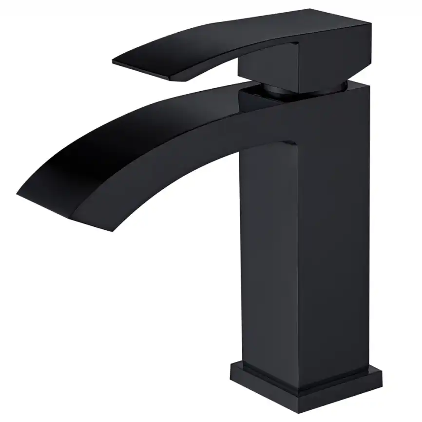 Смеситель для раковины Abber Wasserfall AF8610B, однорычажный, цвет Черный матовый фото 1