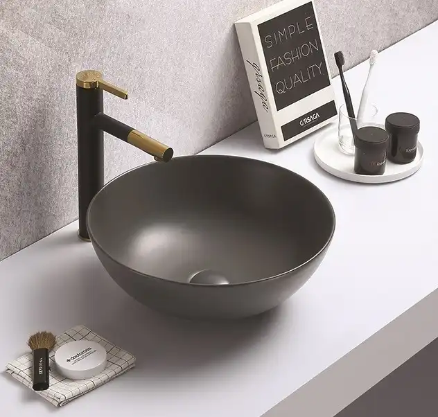 Раковина накладная CeramaLux 415х415х140 104MDH-2 , цвет Серый фото 1