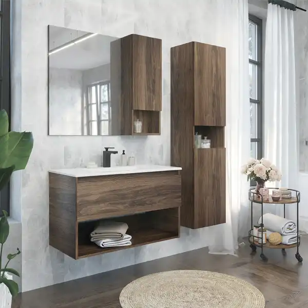 Тумба с умывальником Comforty Бордо 90 Дуб темно-коричневый, 00-00006671 фото 6