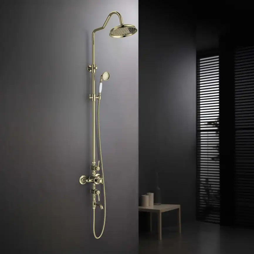 Душевая система Aquatek КЛАССИК AQ2543PG с термостатом, Золото глянцевое фото 6