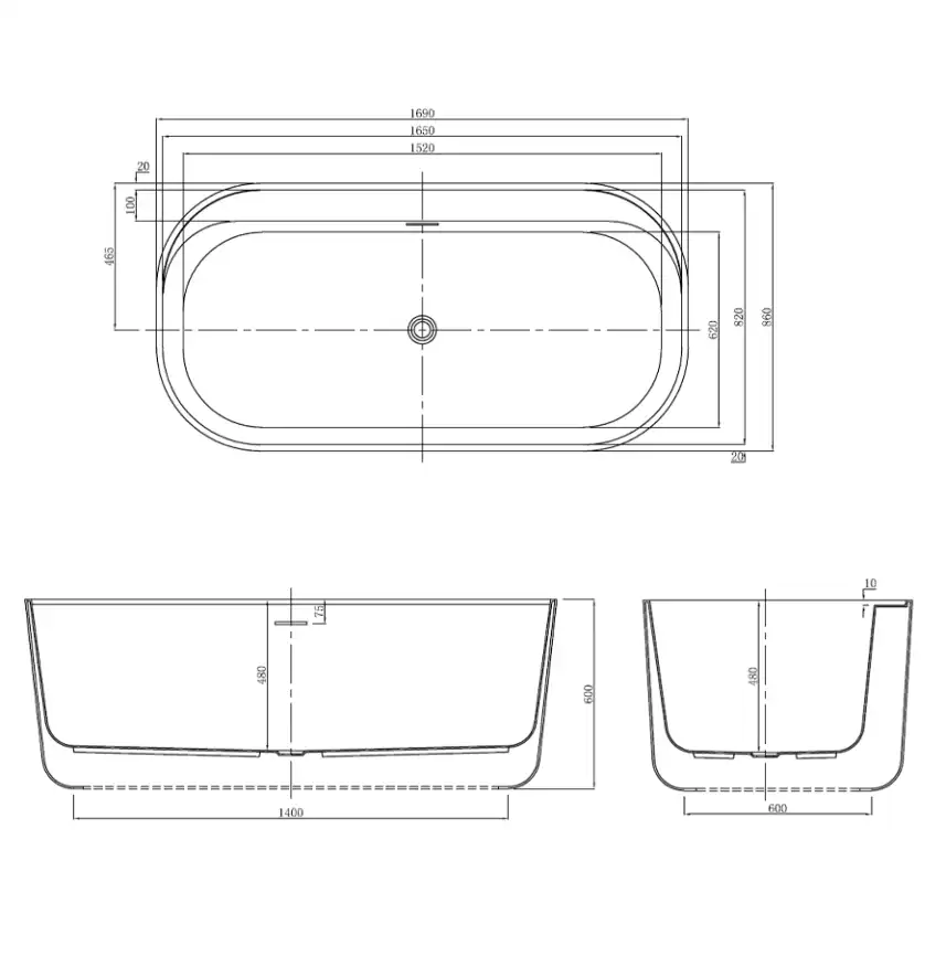 Акриловая ванна Azario Winchester 170х85 WIN17085, Отдельностоящая фото 8