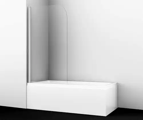 Шторка для ванны WasserKRAFT Leine 35P 80 см, 35P01-80, профиль Хром, стекло Прозрачное фото 1