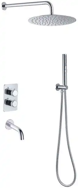 Душевая система Allen Brau Priority 5.31014-00 для ванны с изливом, термостатическая, встраиваемая, Хром фото 1