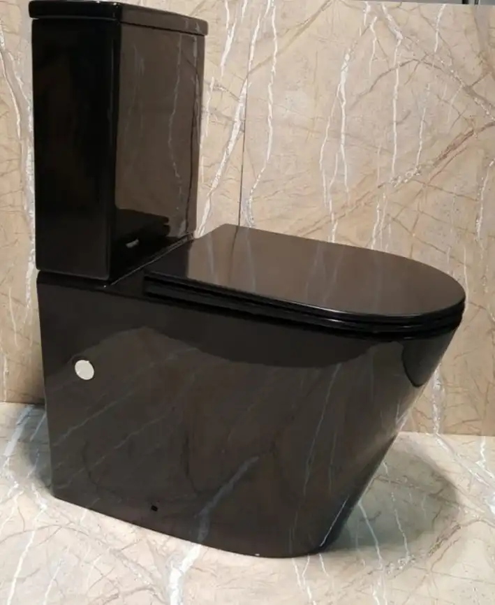 Унитаз-компакт CeramaLux 2178-18, безободковый, с бачком и сидением микролифт Черный фото 3