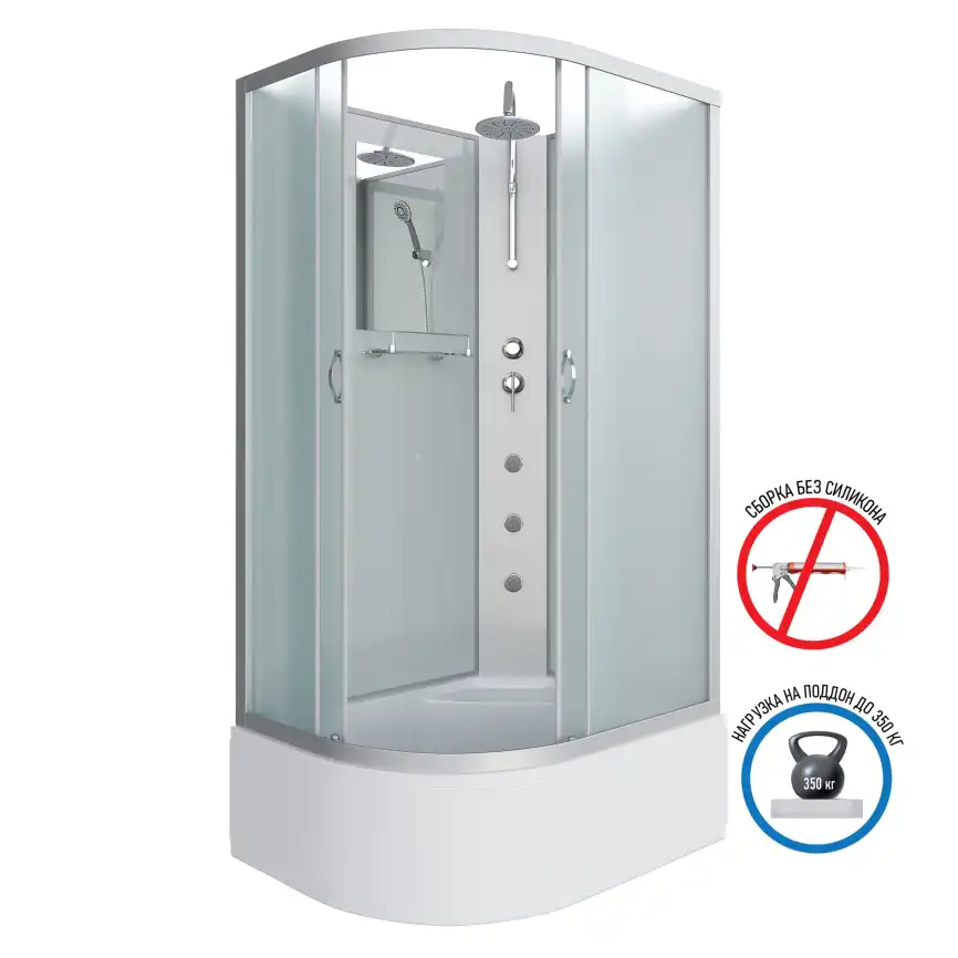 Душевая кабина Niagara Classic 120х80х210 NG-2310-14RBKTG высокий поддон, с гидромассажем, 23101424RBKTG фото 1