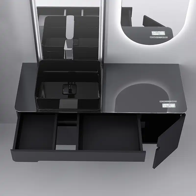 Тумба под раковину Jorno SHINE 120 Shi.01.120-M/P/A Серый антрацит фото 4