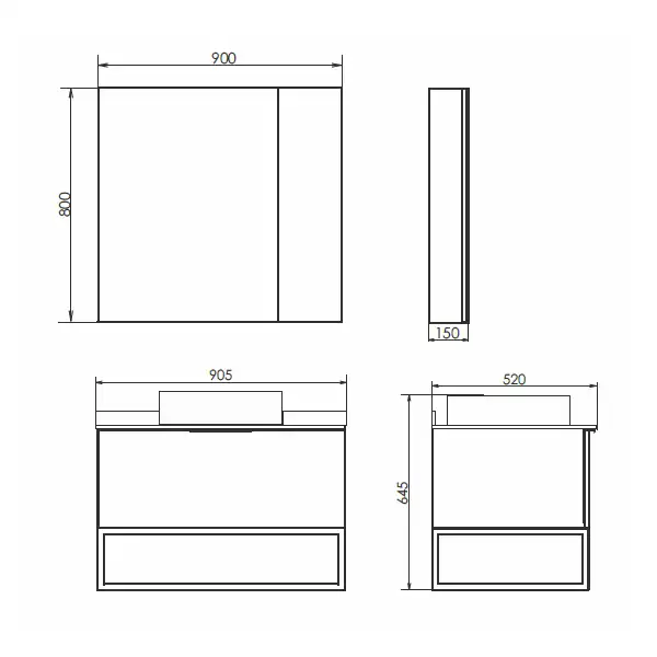 Тумба с умывальником Comforty Порто 90 Дуб темно-коричневый, 00-00008927 фото 8