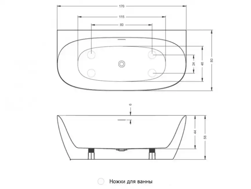 Акриловая ванна Riho Omega 170х80 B094001005 фото 2