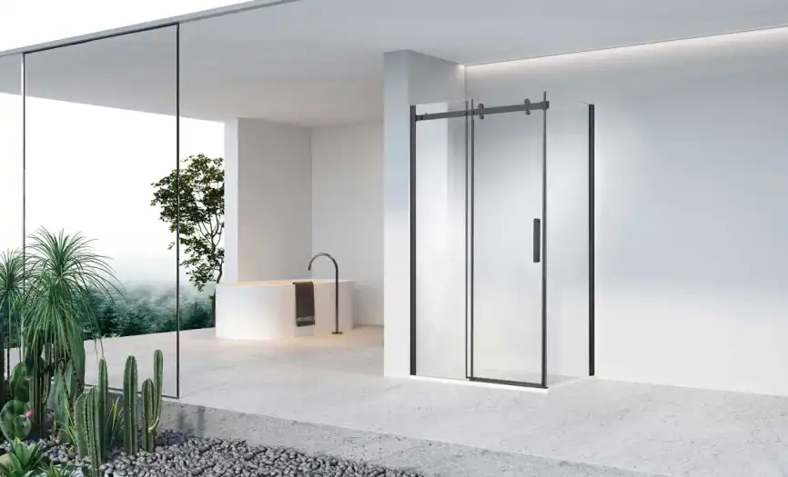 Душевой уголок Vincea Como-N 130х100 VSR-4CN1013CLB, дверь раздвижная, профиль черный, стекло прозрачное фото 2