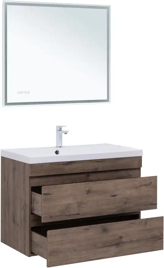 Тумба под раковину Aquanet Нота New 90 дуб веллингтон табак, 334193 фото 6