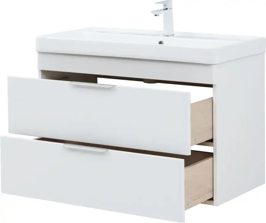 Тумба под раковину Aquanet Ирис New 90 белый глянец, подвесная, 336311 фото 8