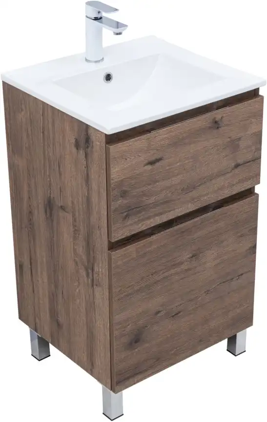 Тумба под раковину Aquanet Алвита New 50 напольная, дуб веллингтон табак, 344126 фото 5