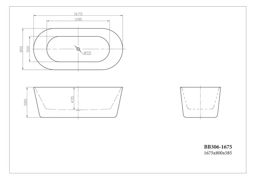 Акриловая ванна BelBagno 168х80 BB306-1675, отдельностоящая, Белая глянцевая фото 4