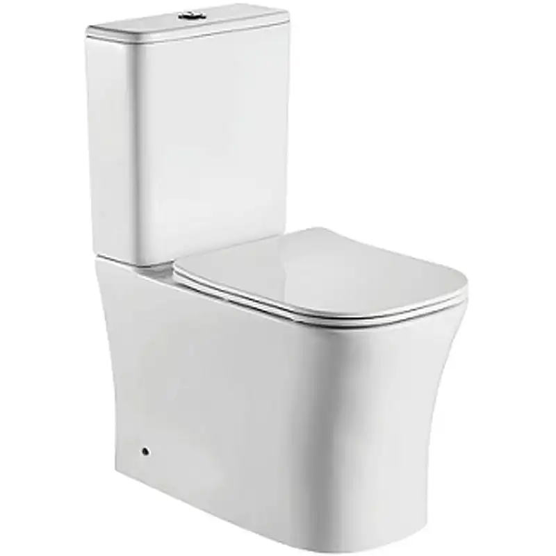 Унитаз-компакт CeramaLux 1218A, безободковый, с бачком и сидением микролифт Белый фото 1