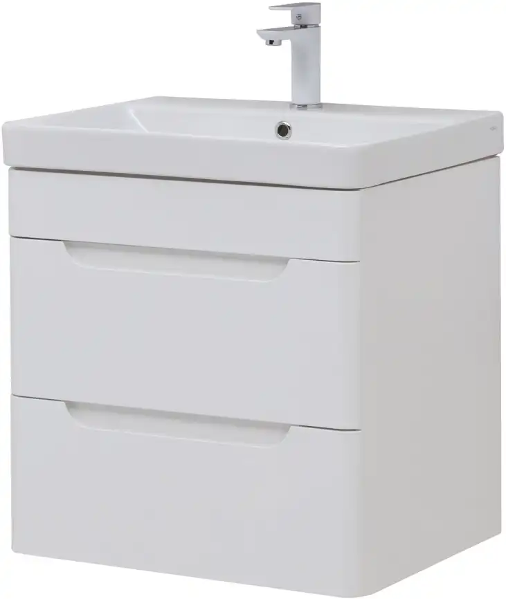 Тумба под раковину Aquanet София 60 белый глянец (2 ящика) 288905 фото 5