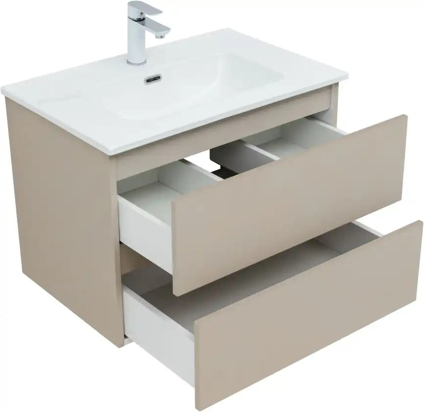 Тумба под раковину Aquanet Вега 2.0 70 бежевый, подвесная, 337942 фото 11