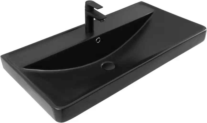Раковина Aquanet Ирис 90 329250 прямоугольная, Черная матовая фото 1