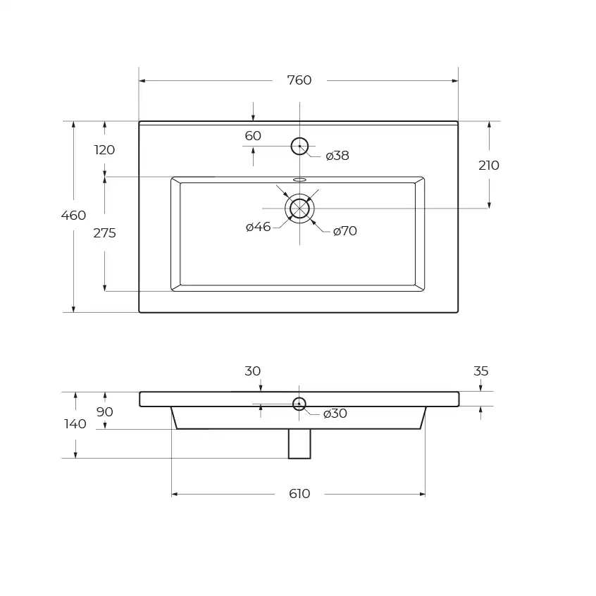 Керамическая раковина CEZARES CZR-8070-75 фото 5