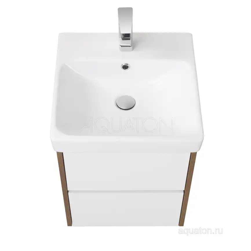 Тумба под раковину Aquaton Сканди 45 1A251601SDZ90 подвесная цвет, белый / дуб рустикальный фото 3
