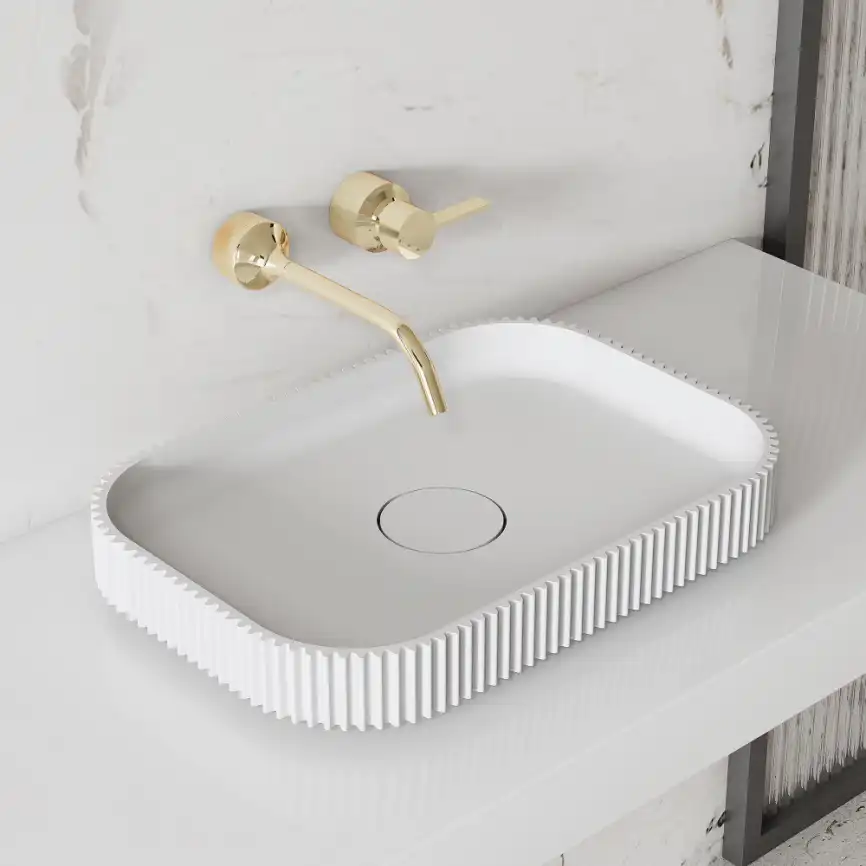 Раковина накладная ABBER STEIN 50х35х6 AS2602, прямоугольная, белая матовая фото 1