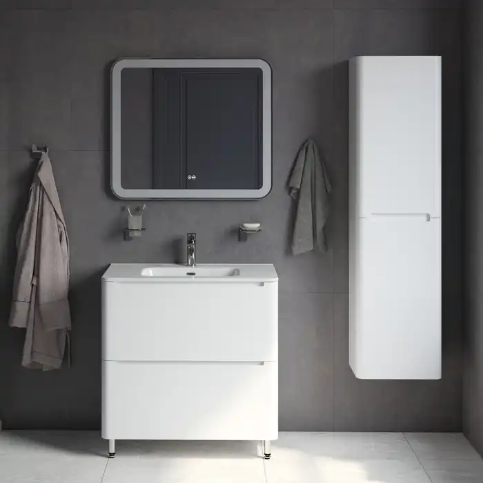 Тумба с раковиной IDDIS Edifice 80, напольная, Белая, EDI80WFi95K фото 4