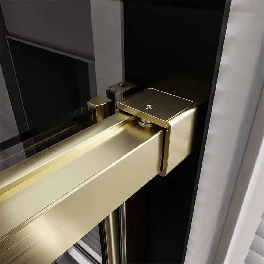Душевая дверь Veconi Premium Trento PTD-40G 120 см, PTD40-G-120-01-C4, профиль Брашированное золото, стекло Прозрачное фото 4