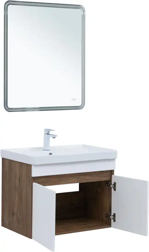 Тумба под раковину Aquanet Оптима 80 дуб рустикальный/белый сатин, 344793 фото 6