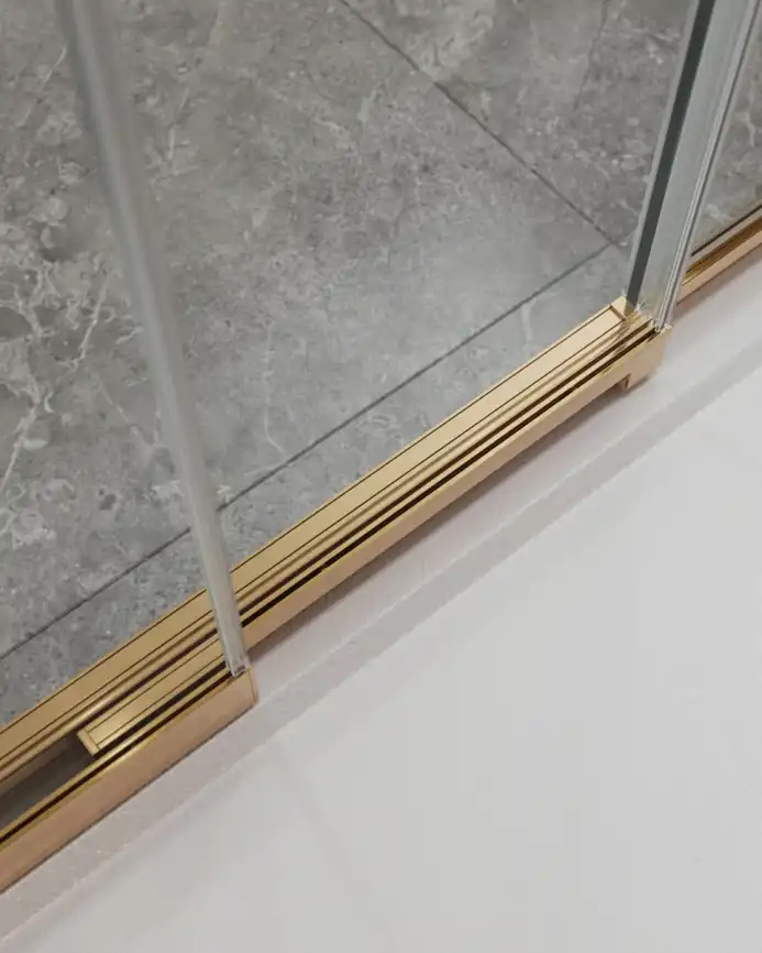 Душевая дверь CEZARES MOLVENO-BF-3-100-C-BORO-IV стекло Прозрачное, профиль Брашированное золото фото 4