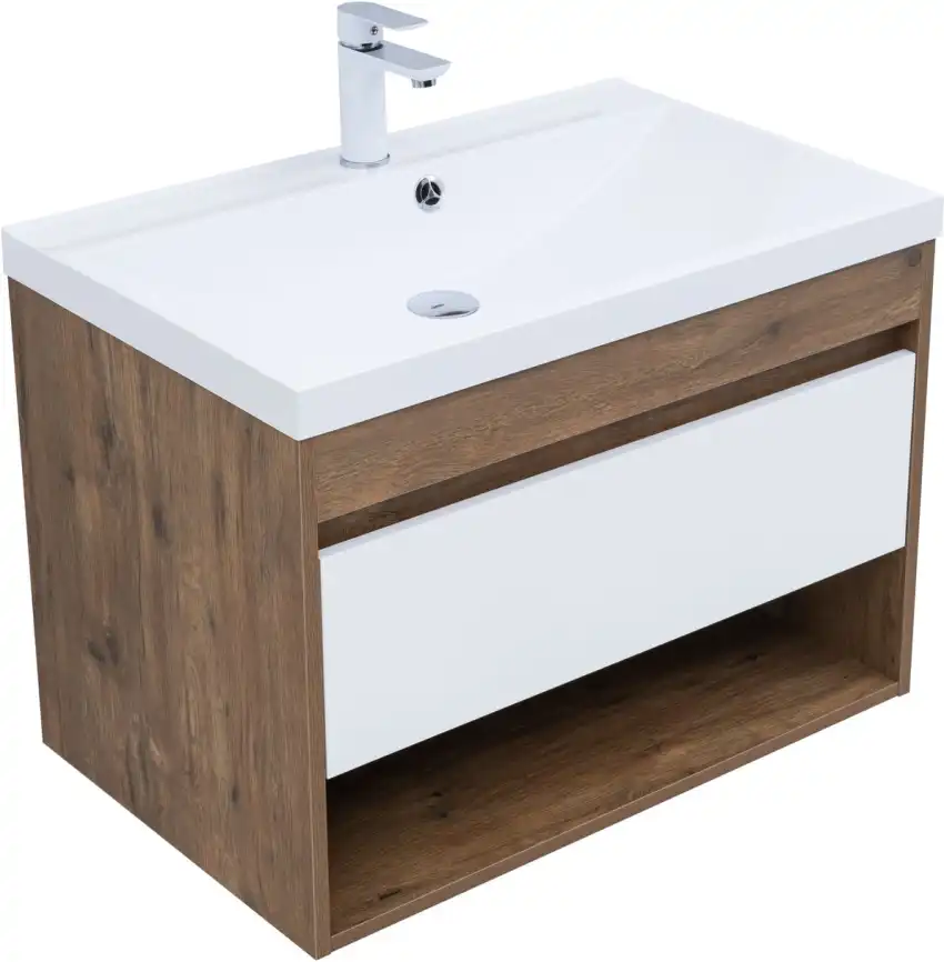 Тумба под раковину Aquanet Тренд 75 дуб рустикальный/белый сатин, 345118 фото 5