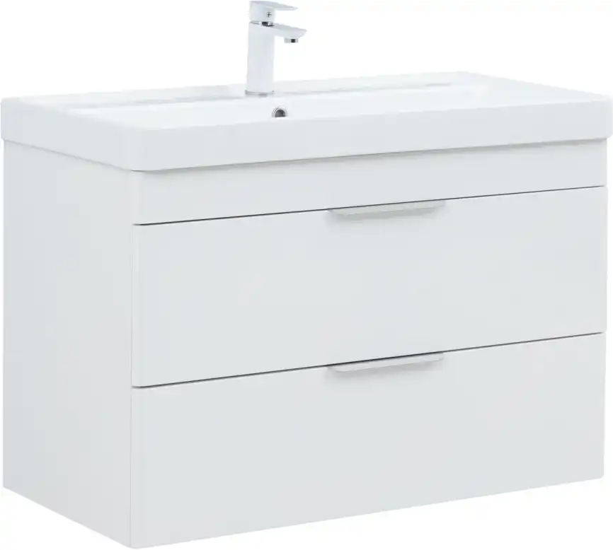 Тумба под раковину Aquanet Ирис New 90 белый глянец, подвесная, 336311 фото 1