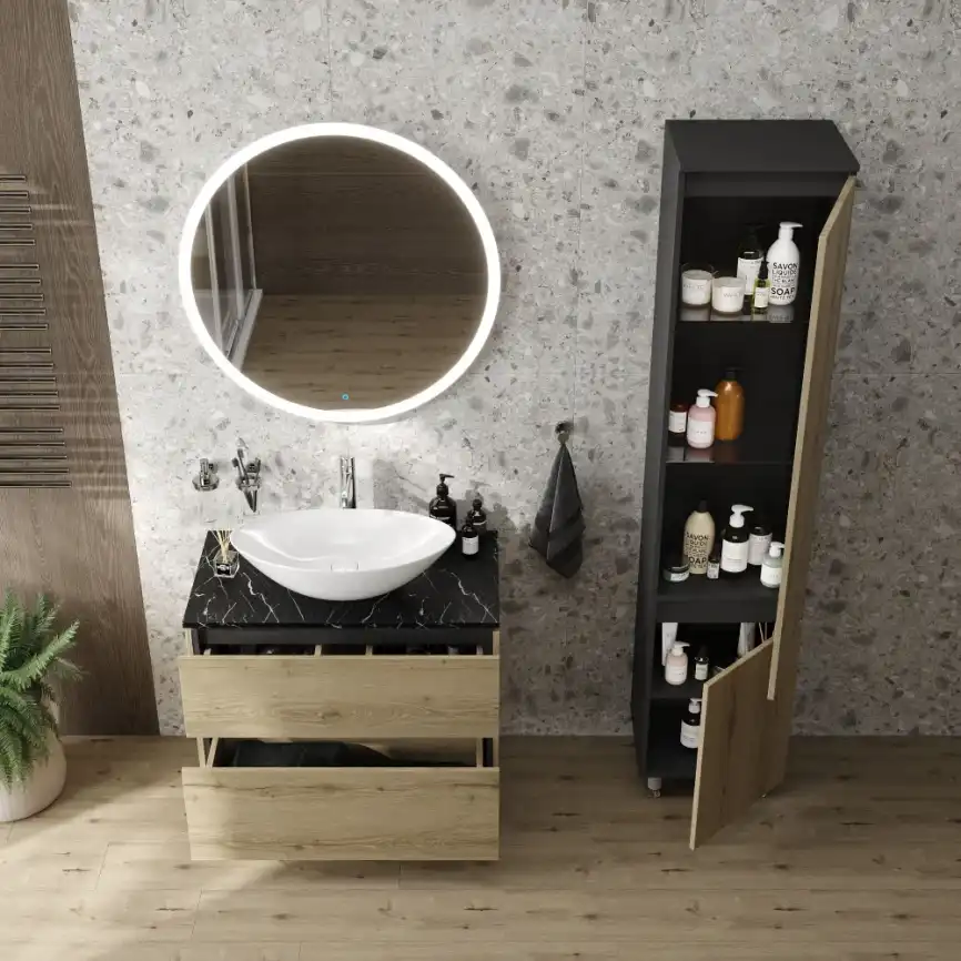 Тумба под раковину FAURAplus ТРИУМФ 80-2 напольная, дуб эльвезия фото 4