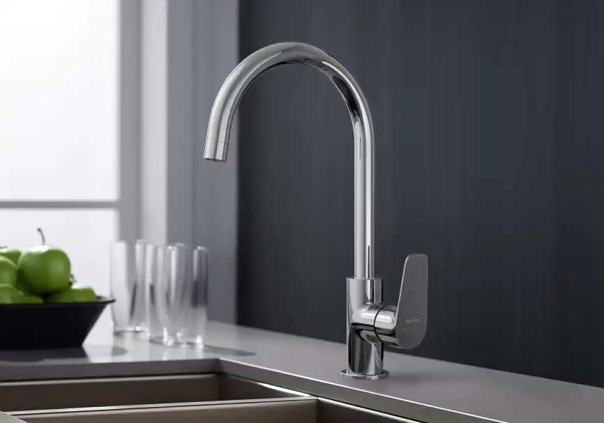 Смеситель для кухни Aquatek Бетта AQ1182CR поворотный излив, Хром фото 6