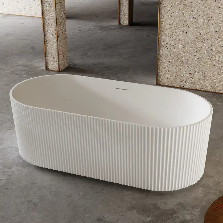 Ванна  Abber Stein 170х75 AS9601 из искусственного камня, Белая матовая фото 1