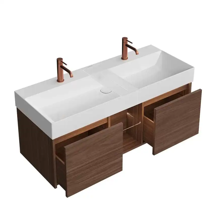 Тумба под раковину Kerama Marazzi GRANDE 120 см, GR.120.2\SNUT подвесная, Структурированный орех фото 2