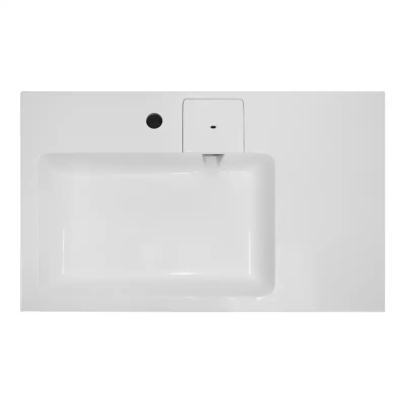 Раковина Azario Ritsa 80х50 над стиральной машиной, из литьевого мрамора, Белая, CS00093810 фото 2