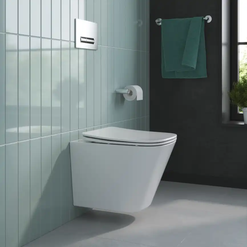 Подвесной унитаз BelBagno DUE BB3103CHR/SC, безободковый, с сиденьем микролифт, Белый фото 3
