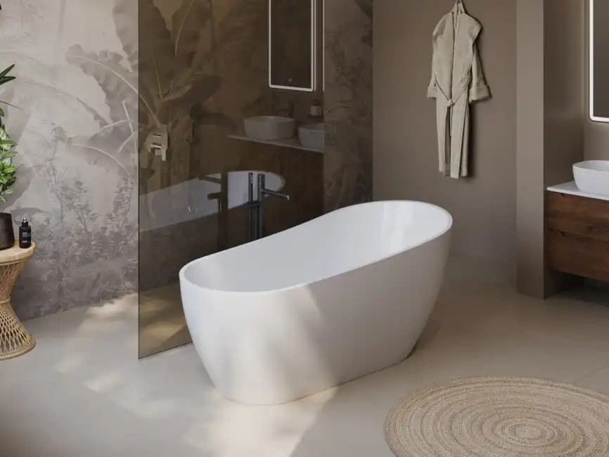 Акриловая ванна BelBagno 170х80 BB704-1700-800-K, отдельностоящая, Белая глянцевая фото 2