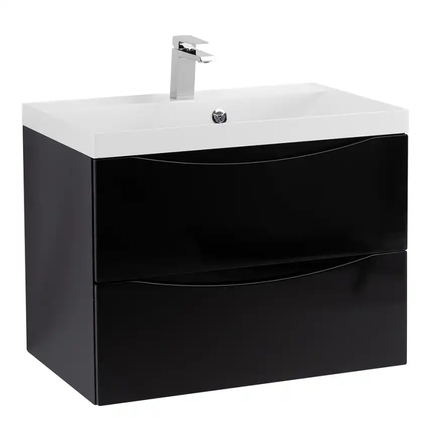 Тумба под раковину BelBagno MARINO-600-2C-SO-NL-P подвесная Nero Lucido фото 3