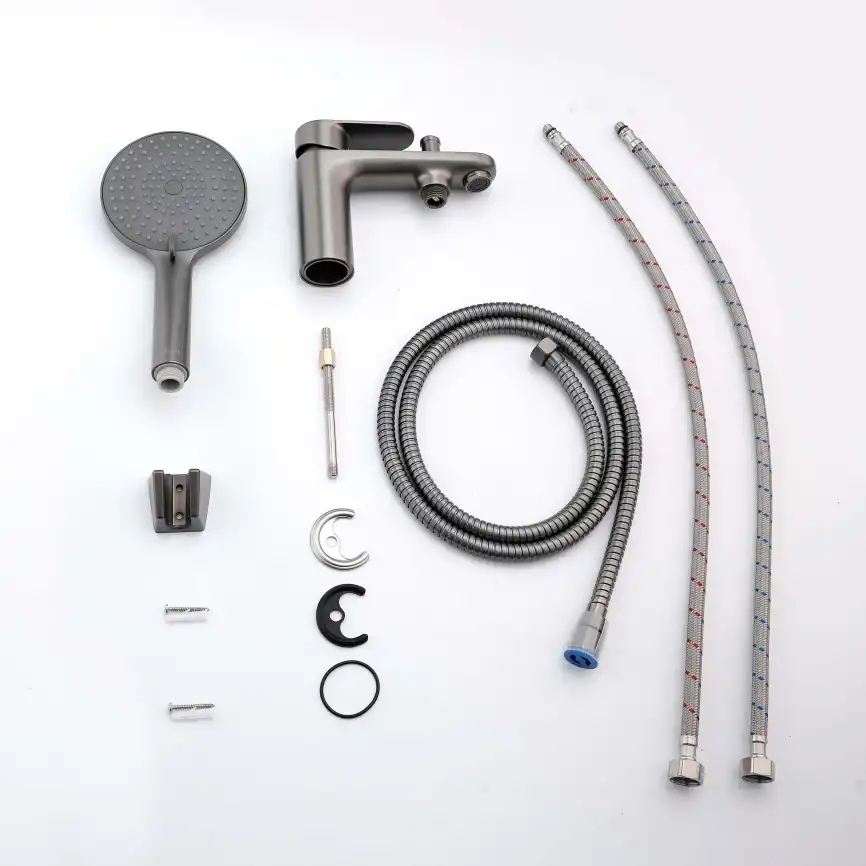 Смеситель на борт ванны Aquatek Ника AQ1844BGM, Оружейная сталь фото 5