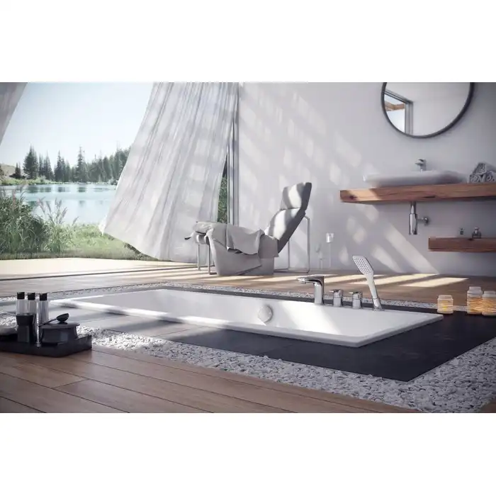 Акриловая ванна Excellent Pryzmat Slim 160х75 WAEX.PRY16WHS с тонким бортом, встраиваемая, Белая фото 2