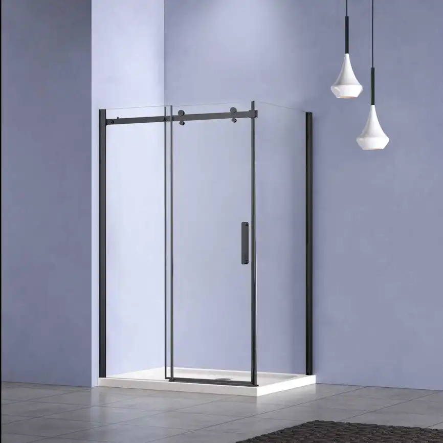 Душевой уголок Vincea Como-N 150х90 VSR-4CN9015CLB, дверь раздвижная, профиль черный, стекло прозрачное фото 3