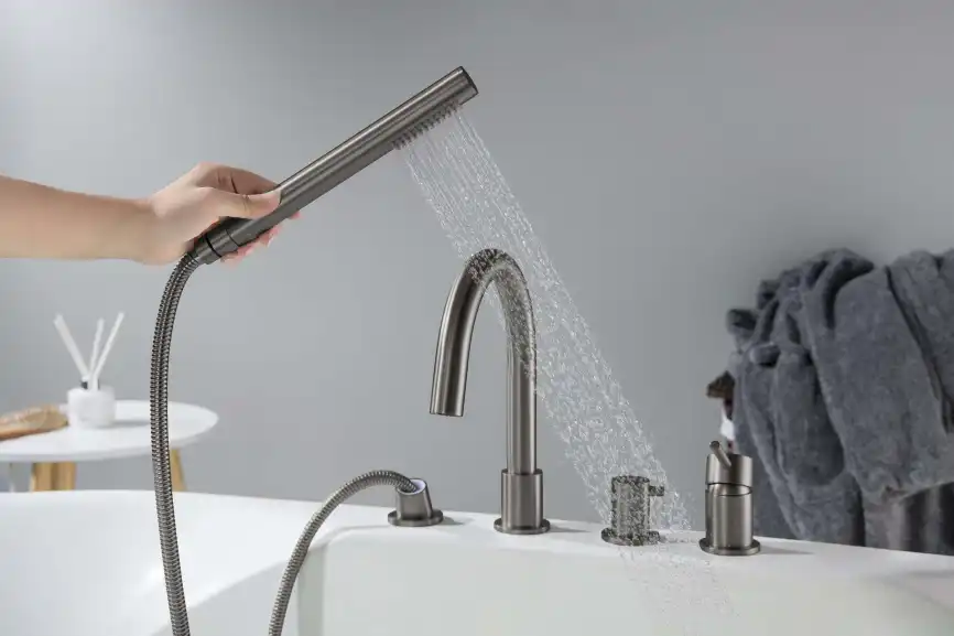 Смеситель на борт ванны Aquatek Европа AQ1348BGM, Оружейная сталь фото 9