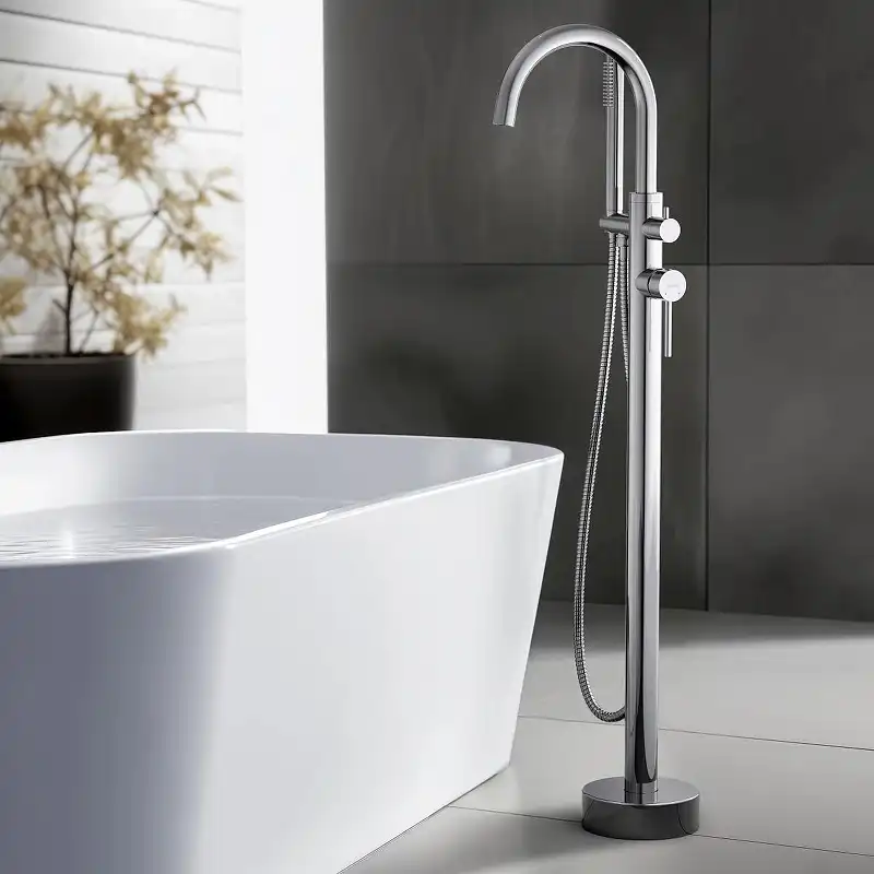 Напольный смеситель для ванны Aquatek Европа AQ1345CR, однорычажный, с внутренней частью, Хром фото 3