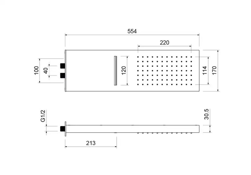 Верхний душ Aquatek настенный AQ2085MB, Черный матовый фото 2