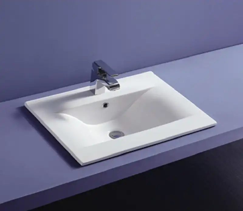 Умывальник CeramaLux YJ807-60 615х465х165 Полувстраиваемая цвет Белый фото 2