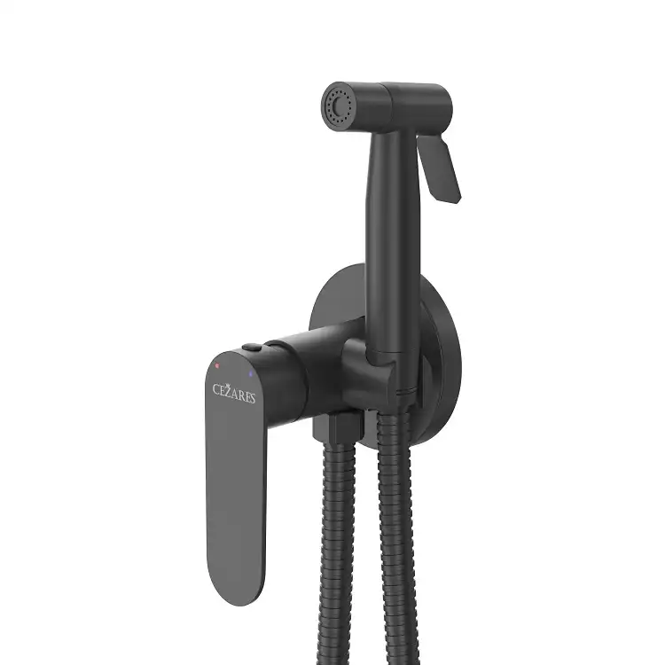 Гигиенический душ со смесителем Cezares STYLUS-DIF-NOP, Черный матовый фото 1