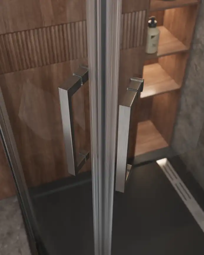 Душевой уголок CEZARES MOLVENO-R-2-100-C-GM-IV стекло Прозрачное, профиль Оружейная сталь фото 2