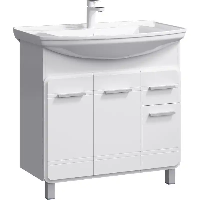 Тумба с раковиной напольная Aqwella Corsica 85 см, KOR0108, цвет Белый фото 1