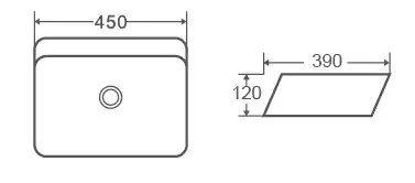 Раковина накладная CeramaLux 450х390х120 2242, цвет Белый фото 2