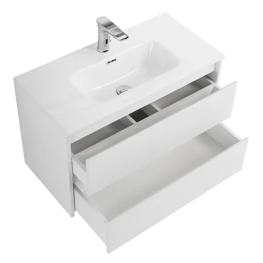 Тумба под раковину BelBagno KRAFT 39-800/390-2C-SO-BO подвесная Bianco Opaco фото 6